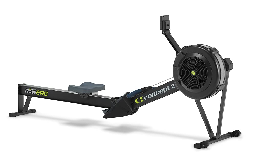 Concept2 Rudergerät Model D – Luftwiderstand, PM5 Performance Monitor (LCD), 227 kg Max. Belastung, Stabiler Edelstahlrahmen – Ganzkörper-Workout für Zuhause (Schwarz)