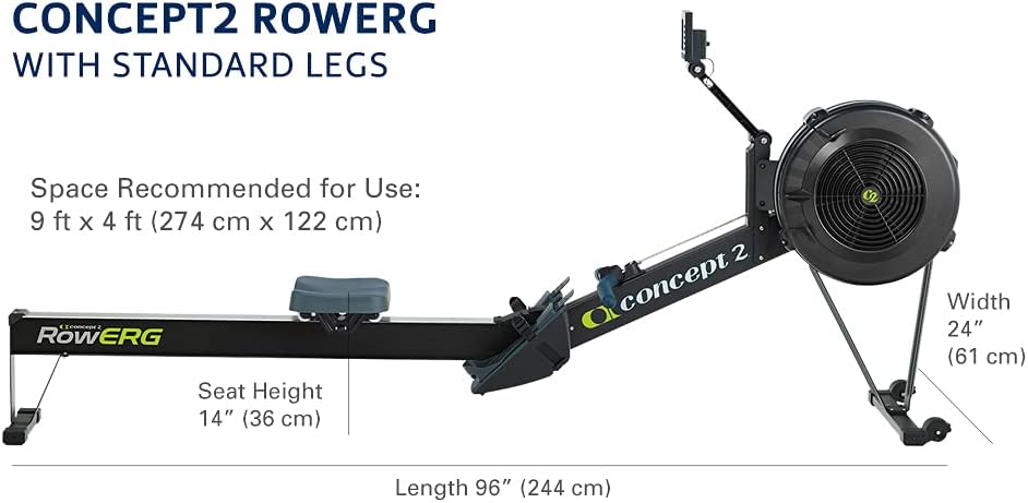 Concept2 Rudergerät Model D – Luftwiderstand, PM5 Performance Monitor (LCD), 227 kg Max. Belastung, Stabiler Edelstahlrahmen – Ganzkörper-Workout für Zuhause (Schwarz)
