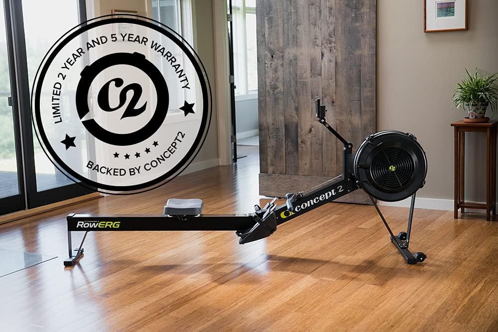 Concept2 Rudergerät Model D – Luftwiderstand, PM5 Performance Monitor (LCD), 227 kg Max. Belastung, Stabiler Edelstahlrahmen – Ganzkörper-Workout für Zuhause (Schwarz)