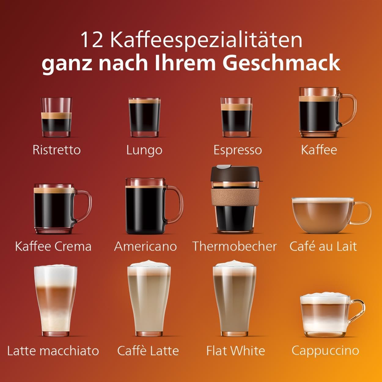 Philips EP5447/90 Vollautomatische Espressomaschine – LatteGo Milchaufschäumer, 12 Kaffeespezialitäten, TFT‑Touchdisplay, ExtraShot & AquaClean, Chrom