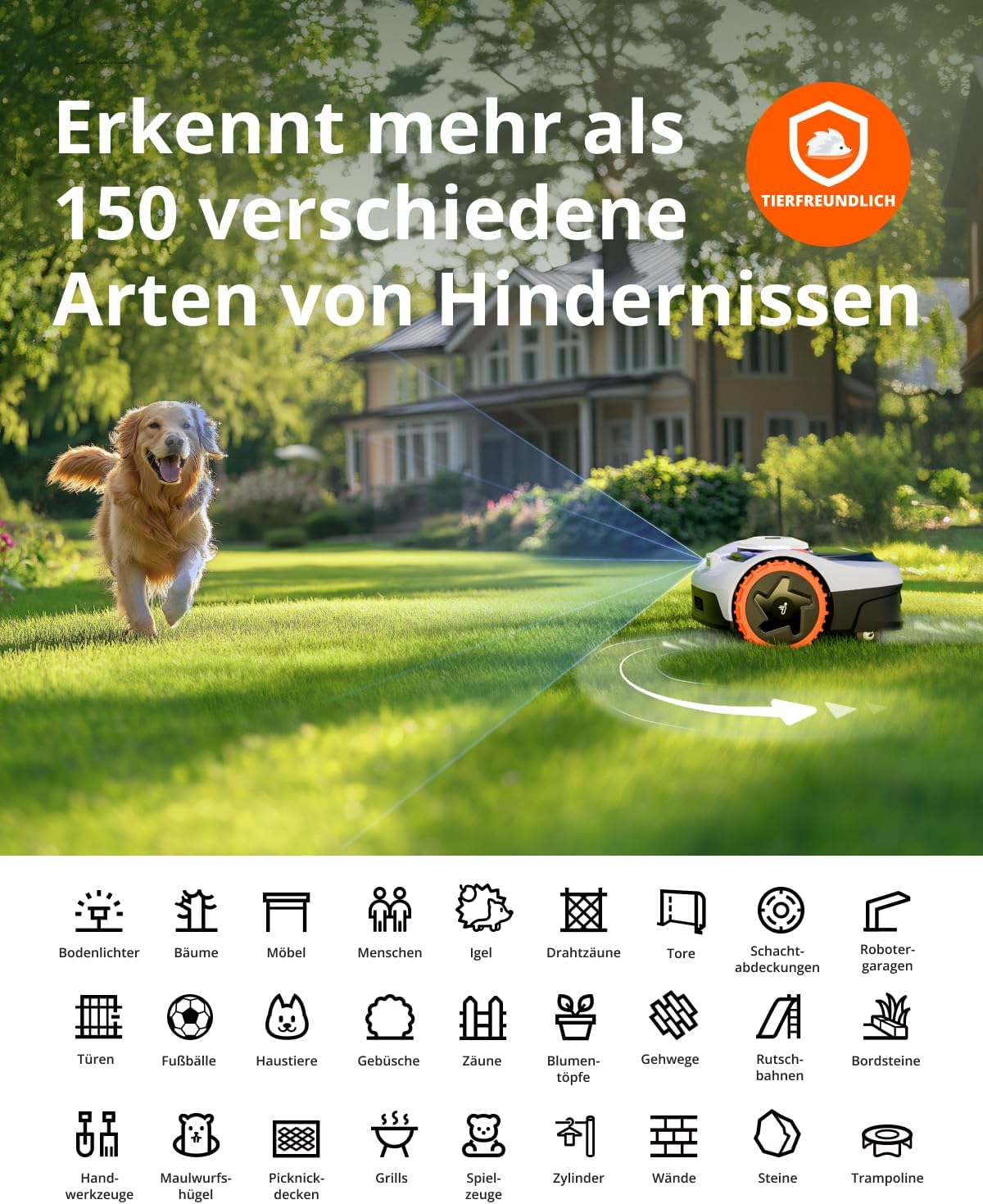 Navimow i105E Mähroboter ohne Begrenzungskabel, Empf 600 m²