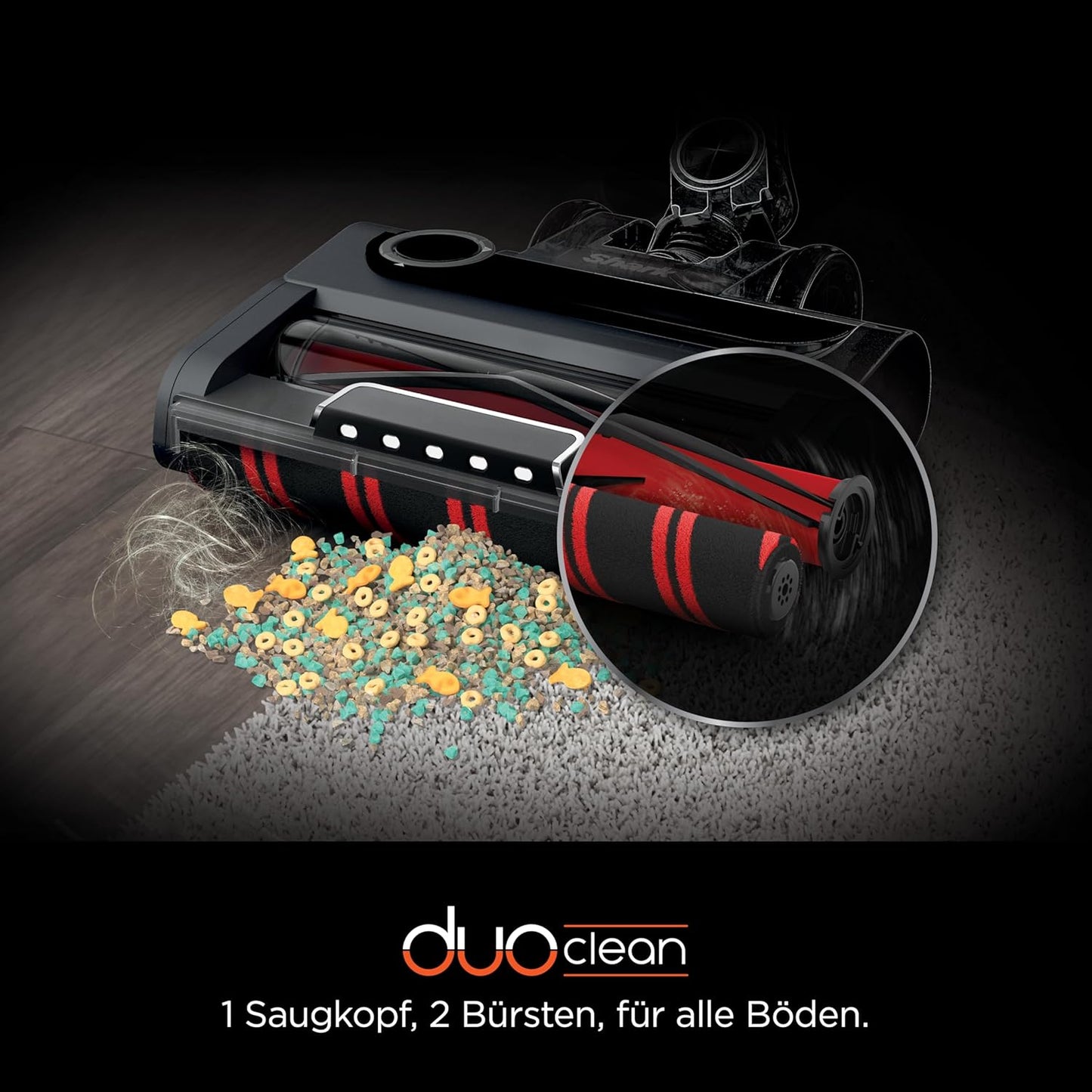 Shark Stratos Akku-Staubsauger freistehend, bis 60 Min. Laufzeit, kabellos, beutellos, für Tierhaare, Allergiker, Teppich und Hartböden, mit Auto-Kit und Knickgelenk-Rohr, grau/roségold, IZ400EUTBK